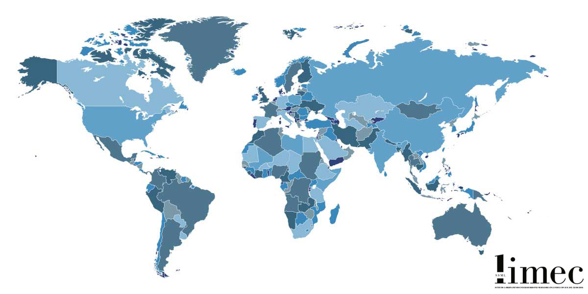 L'immagine rappresenta il globo con identificati i luoghi di partnership internazionali